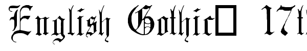 English Gothic, 17th c. font preview